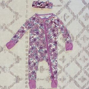 Caden lane footie pajama and bow